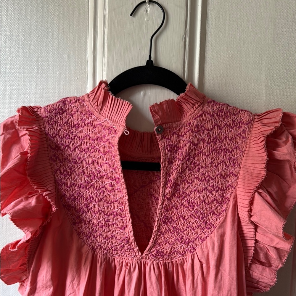 Pink Ruffled Women's Dress - Picture 3 of 5